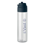 Trinkflasche RPET 700ml Blau mit markiertem Druckbereich für Ihr Logo