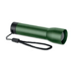 Wiederaufladbare Taschenlampe Gruen, Detailaufnahme des Materials
