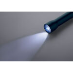 Wiederaufladbare Taschenlampe Blau, geöffnet dargestellt