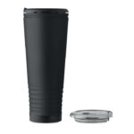 Doppelwandiger Becher 700ml Schwarz, Rückansicht