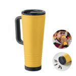 Doppelwandiger Becher 700ml Gelb als Werbeartikel mit Logodruck