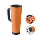 Doppelwandiger Becher 700ml Orange als Werbeartikel mit Logodruck