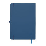 DIN A5 Notizbuch recy. PU Blau, geöffnet dargestellt