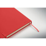 DIN A5 Notizbuch recy. PU Rot, Detailaufnahme des Materials