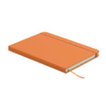 DIN A5 Notizbuch recy. PU Orange als Werbeartikel mit Logodruck