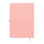 DIN A5 Notizbuch recy. PU Rosa, geöffnet dargestellt