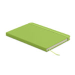 DIN A5 Notizbuch recy. PU Gruen als Werbeartikel mit Logodruck