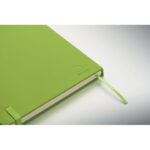 DIN A5 Notizbuch recy. PU Gruen, Detailaufnahme des Materials