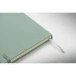 DIN A5 Notizbuch recy. PU Gruen, Detailaufnahme des Materials