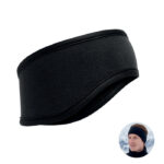 Fleece-Stirnband mit Samteinfassung als Werbeartikel mit Logodruck