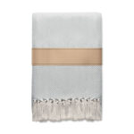 Decke recycelter Polycotton Braun, Rückansicht