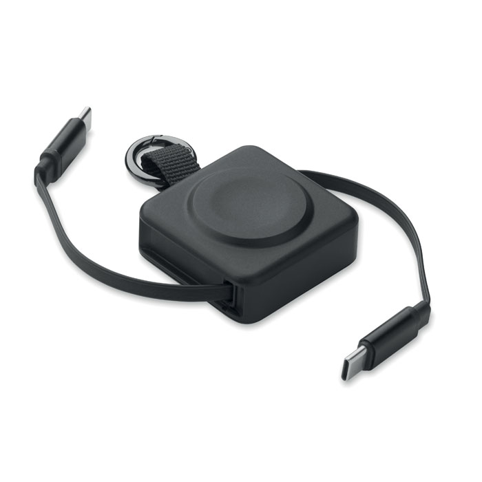 Einziehbares 100W-Typ-C-Kabel Einziehbares 100W-Typ-C-Kabel als Werbeartikel mit Logodruck