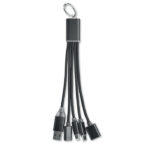 3in1 Ladekabel Schwarz, Rückansicht