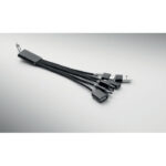 3in1 Ladekabel Schwarz, Detailaufnahme des Materials