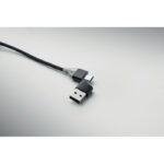 3in1 Ladekabel Schwarz, geöffnet dargestellt