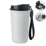Becher recy. Edelstahl 400ml Weiß als Werbeartikel mit Logodruck