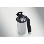 Becher recy. Edelstahl 400ml Weiß, Rückansicht