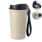 Becher recy. Edelstahl 400ml Braun als Werbeartikel mit Logodruck