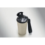 Becher recy. Edelstahl 400ml Braun, Rückansicht