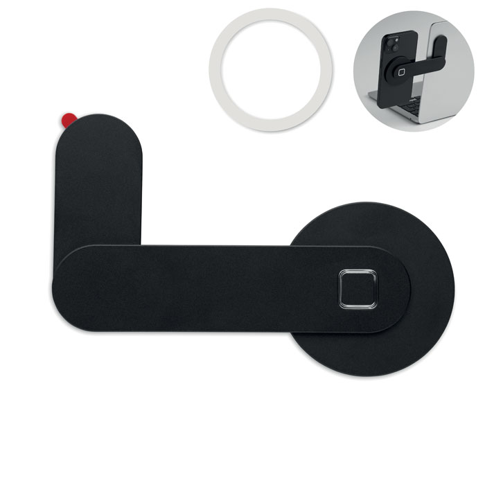 Magnetischer Smartphone-Halter Schwarz Magnetischer Smartphone-Halter Schwarz als Werbeartikel mit Logodruck