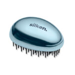 Anti-Tangle-Haarbürste Blau mit markiertem Druckbereich für Ihr Logo