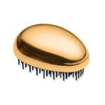 Anti-Tangle-Haarbürste Gold als Werbeartikel mit Logodruck