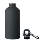 Einwandige Trinkflasche 500ml Schwarz, Rückansicht