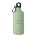 Einwandige Trinkflasche 500ml Gruen mit markiertem Druckbereich für Ihr Logo