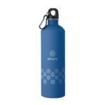 Einwandige Trinkflasche 750 ml Blau mit markiertem Druckbereich für Ihr Logo