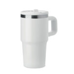 Doppelwandiger Trinkbecher 500ml Weiß, Rückansicht