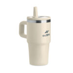 Doppelwandiger Trinkbecher 500ml Braun mit markiertem Druckbereich für Ihr Logo