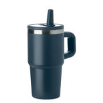 Doppelwandiger Trinkbecher 500ml Blau als Werbeartikel mit Logodruck