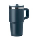 Doppelwandiger Trinkbecher 500ml Blau, Rückansicht
