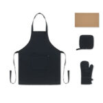 Küchen-Set recy. Baumwolle Schwarz von oben