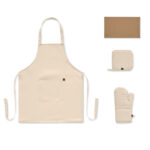 Küchen-Set recy. Baumwolle Braun von oben