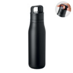 Doppelwandige Flasche 500ml Schwarz als Werbeartikel mit Logodruck