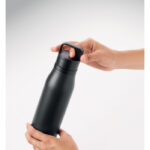 Doppelwandige Flasche 500ml Schwarz, Rückansicht