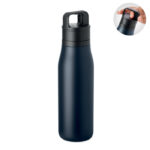 Doppelwandige Flasche 500ml Blau als Werbeartikel mit Logodruck
