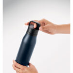 Doppelwandige Flasche 500ml Blau, Rückansicht