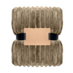 RPET-Fleece-Decke Braun, Rückansicht