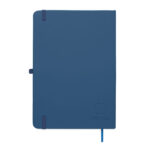 DIN A5 Notizbuch mit Kuli Blau, geöffnet dargestellt