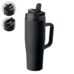 Doppelwandiger Becher 900ml Schwarz als Werbeartikel mit Logodruck