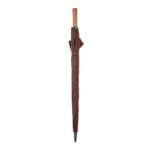 27" Regenschirm Holzgriff Braun, Rückansicht