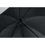 27" Regenschirm Holzgriff Schwarz von oben