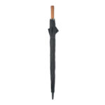 27" Regenschirm Holzgriff Grau, Rückansicht