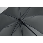 27" Regenschirm Holzgriff Grau von oben