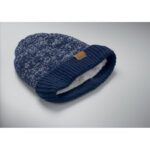 Beanie mit Bündchen Blau von oben