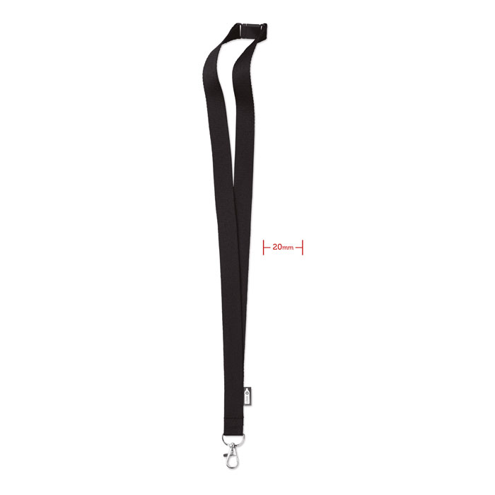 Lanyard RPET 20mm Schwarz als Werbeartikel mit Logodruck