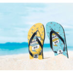 Sublimation-zehensandalen 38-41 mit markiertem Druckbereich für Ihr Logo
