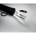 Besteck-Set Edelstahl Schwarz, Detailaufnahme des Materials